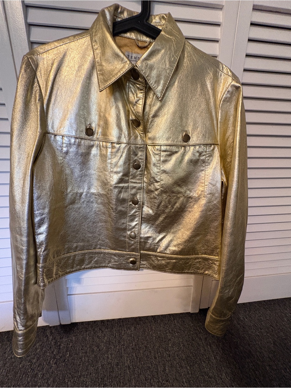 Vintage tempesta gruppo americano Metallic Gold Leather